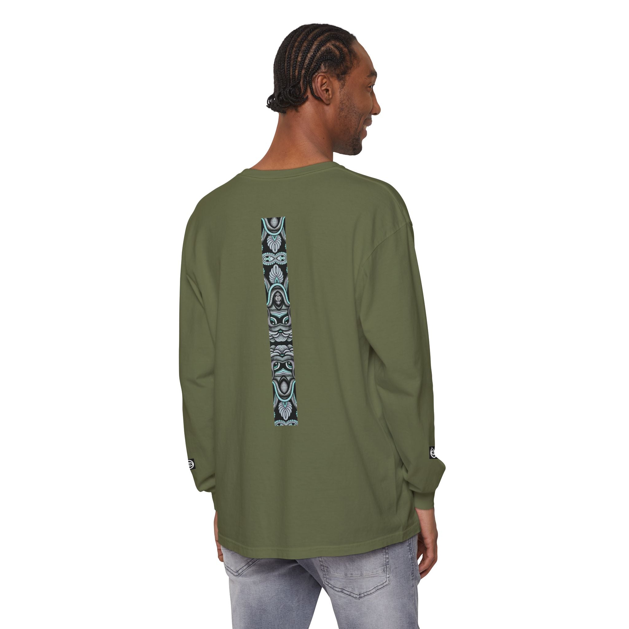 Men's/Women's Long Sleeve T-Shirt — Vertical Geometric Stripe Graphic #kjgd64258