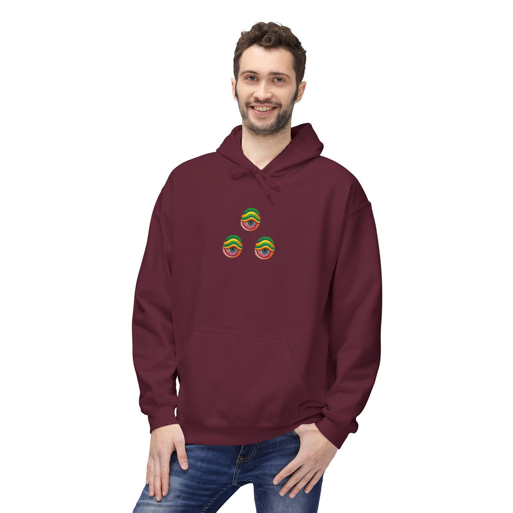 Psychedelic Swirl Hoodie — Colorful Abstract Apple Graphic #j64298