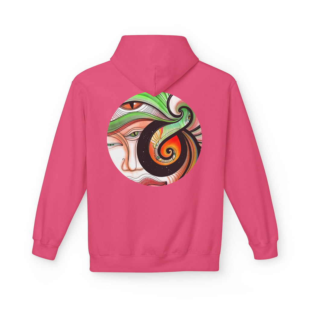 Abstract Swirl Face Hoodie | Artistic Geometric Portrait, White Pullover
