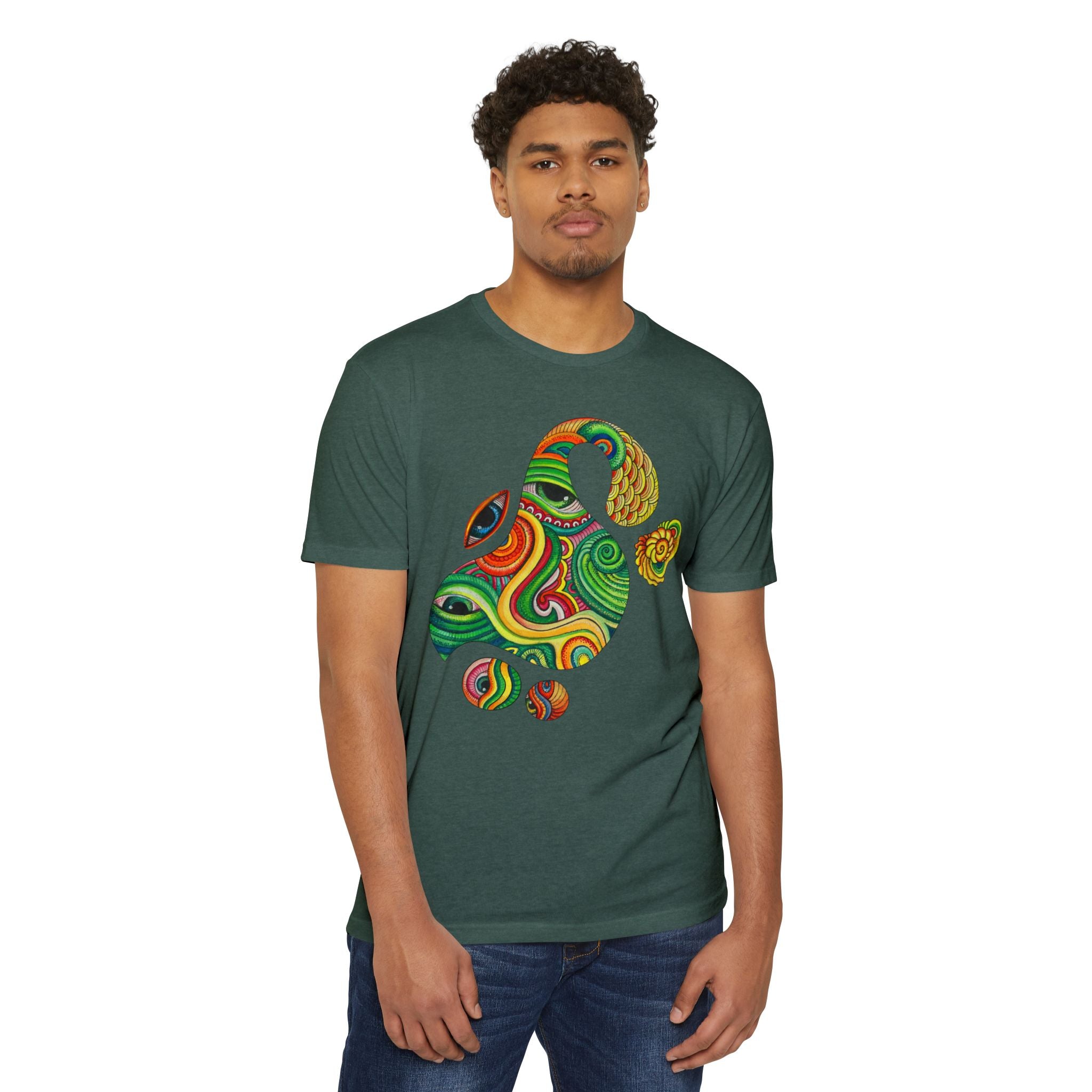 Psychedelic Swirl T-Shirt — Colorful Abstract Ampersand & Star Graphic #ga975