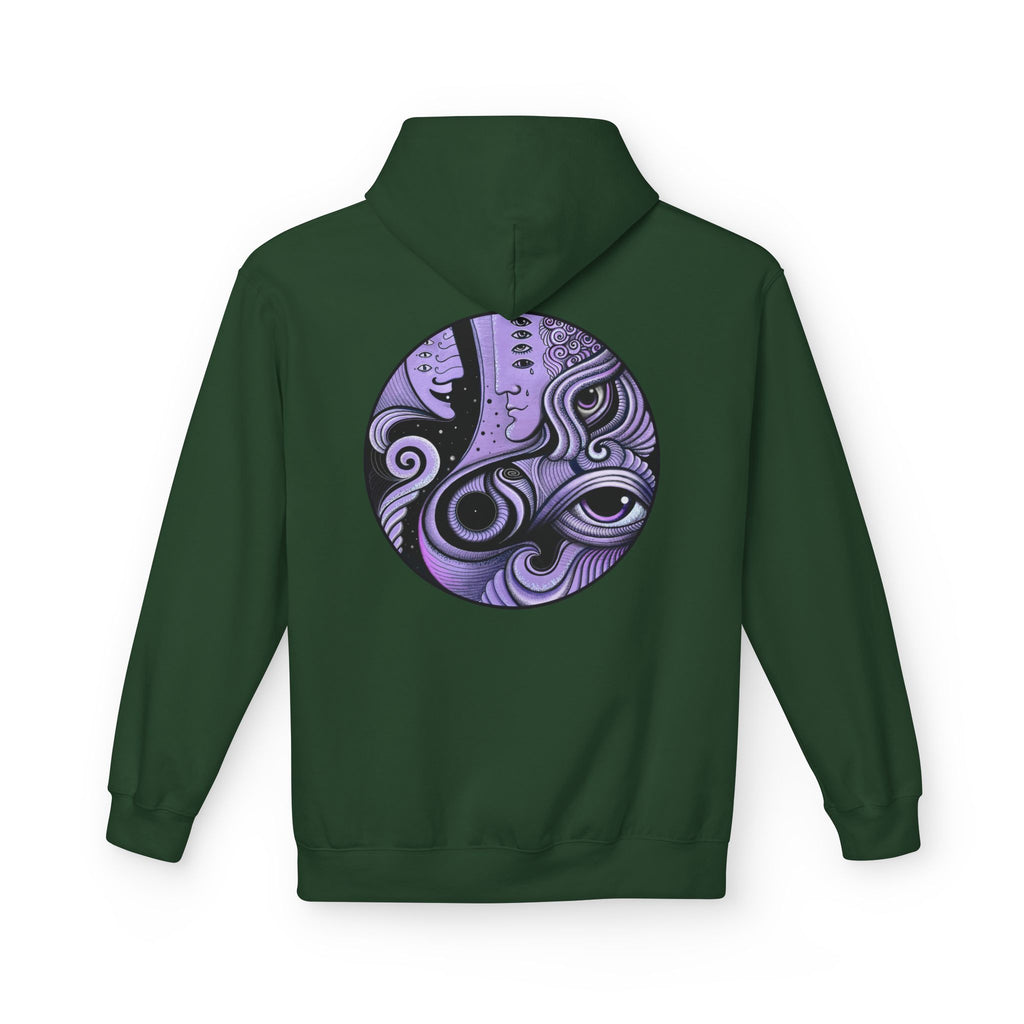 Purple Psychedelic Guitar Art Hoodie | Keyhole Front, Circular Back Design