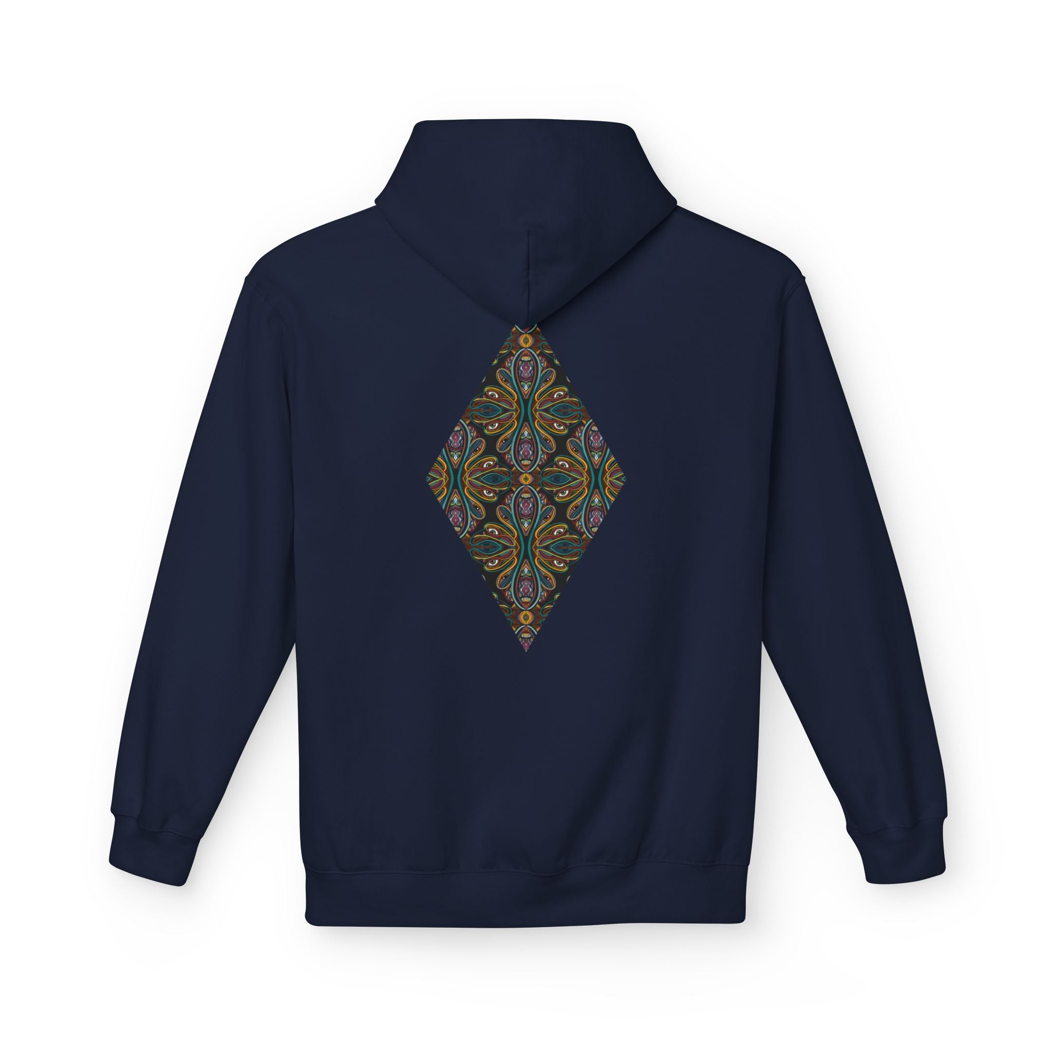 Geometric Mosaic Triangle Hoodie — Decorative Pattern Pullover #i865678