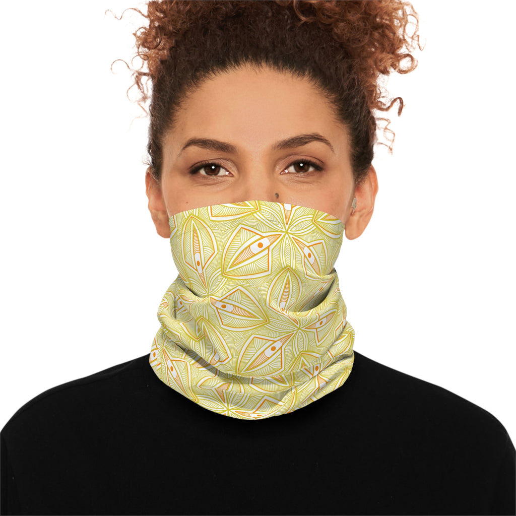 Floral Sunburst Lightweight Neck Gaiter — Yellow Geometric Bandana Scarf #jh67