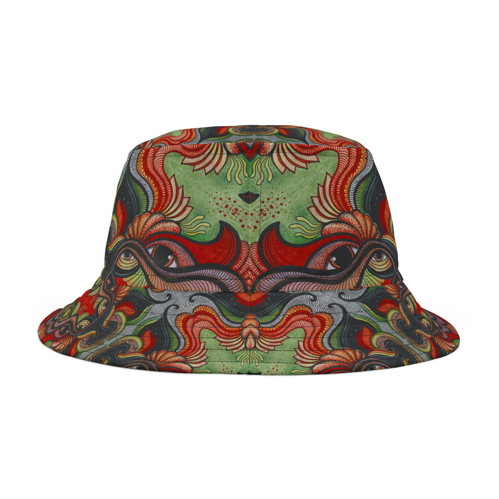 Psychedelic Floral Bucket Hat – Retro Boho Patterned Sun Hat #d2476543