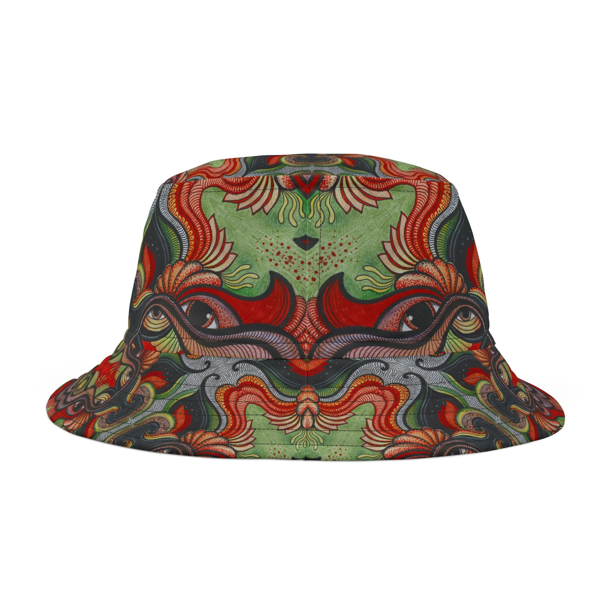 Psychedelic Floral Bucket Hat – Retro Boho Patterned Sun Hat #d2476543