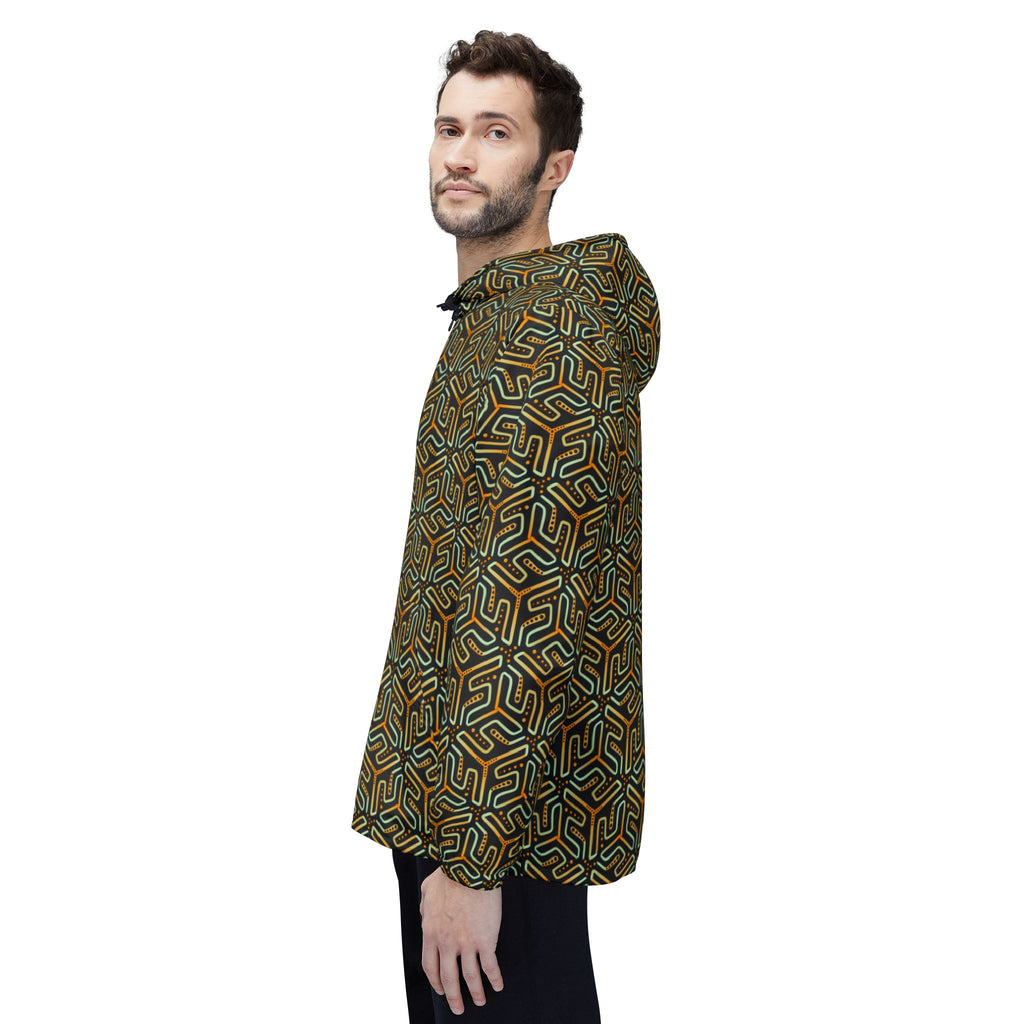 Geometric Maze Print Windbreaker Jacket #wj2