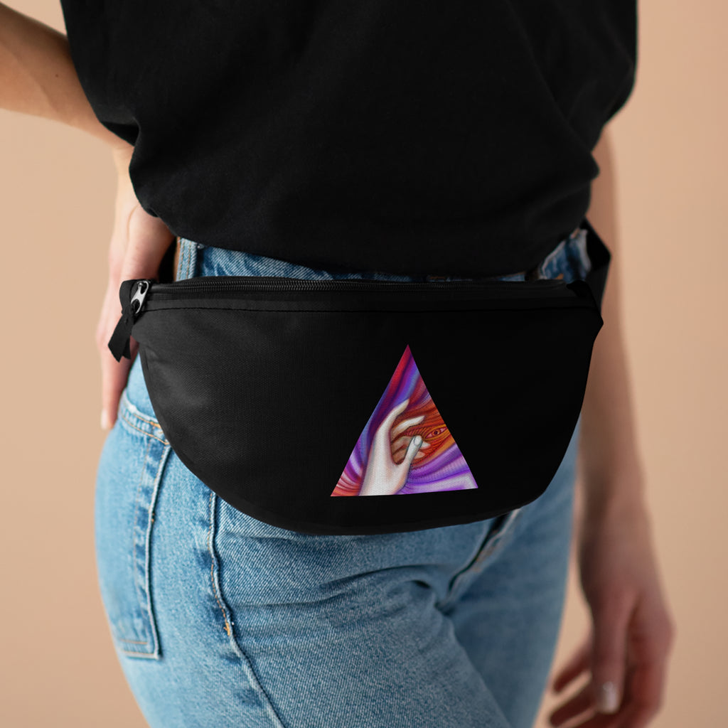 Fanny Pack - Abstract Hand & Flames Printed Waist Bag (Festival, Streetwear) #hj843
