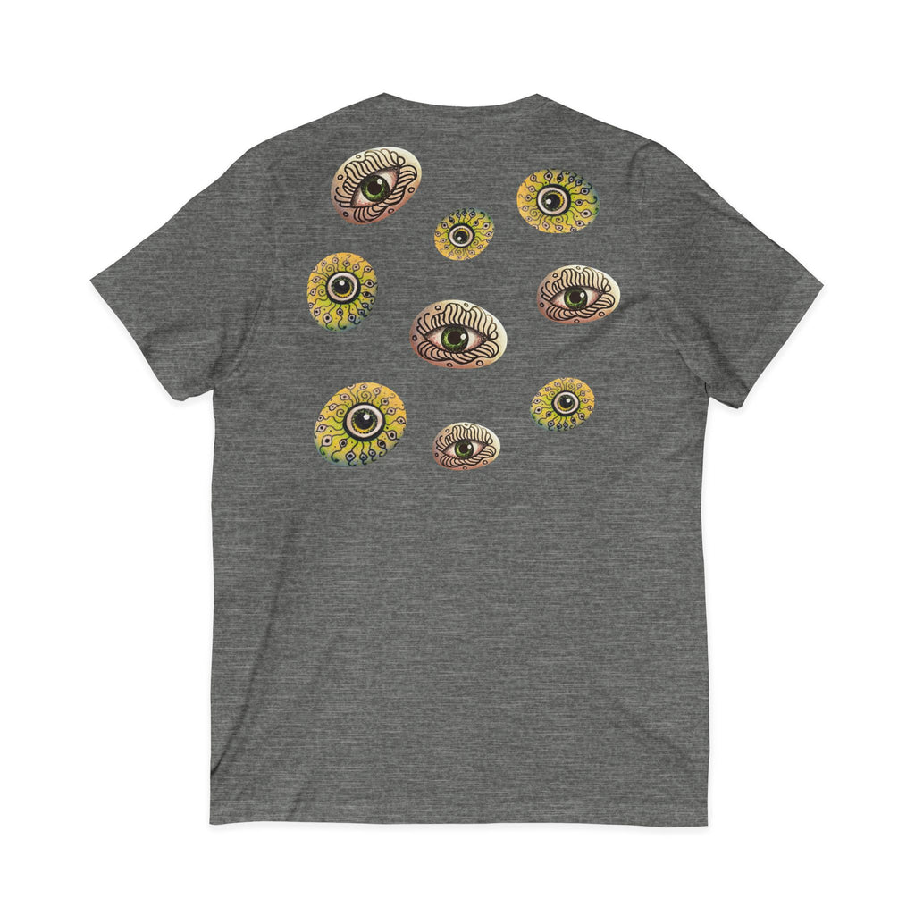 Sunflower Eye Pattern V-Neck Tee #k0833
