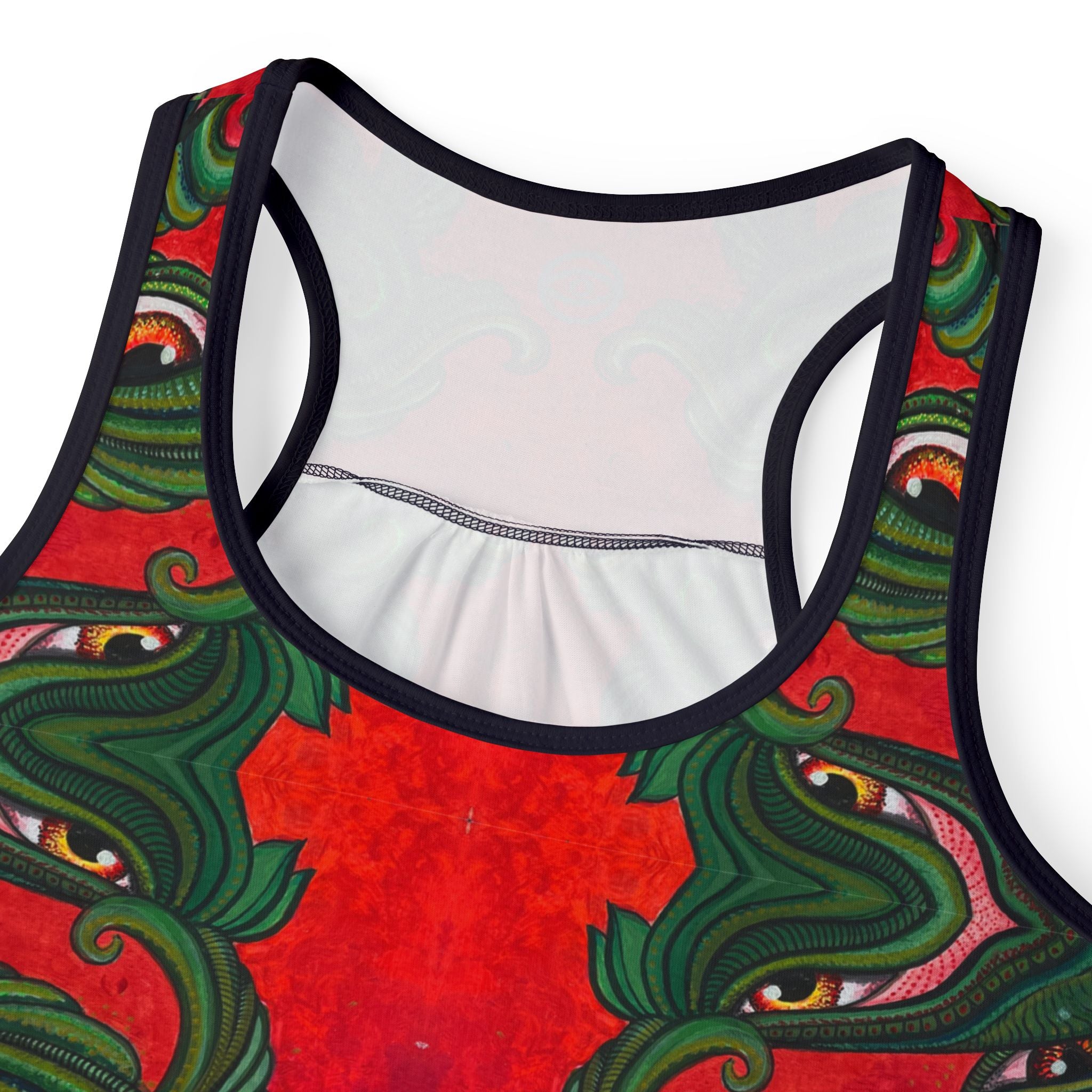 Women's Tank Top — Festive Green Swirl Face All-Over Print #jf88332