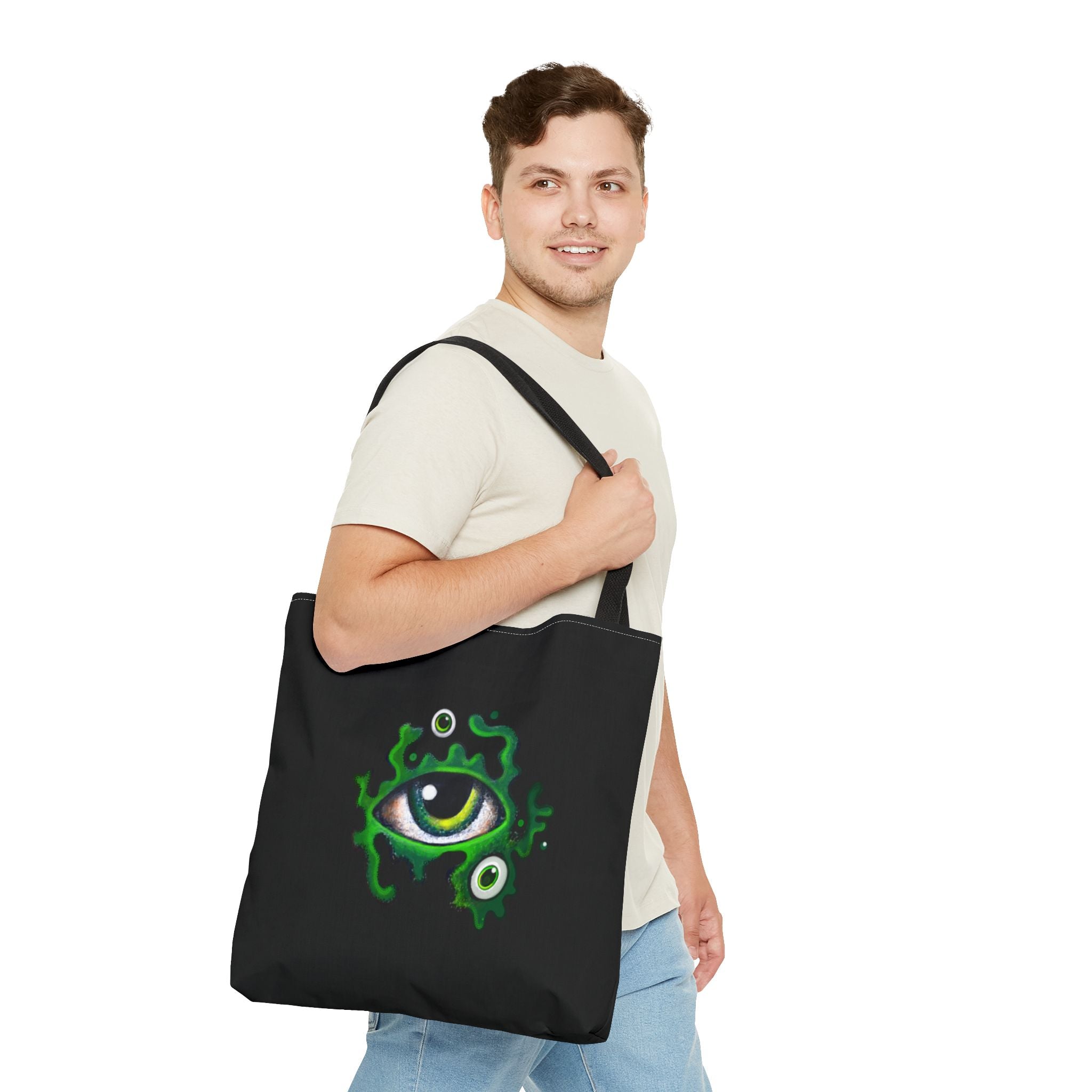 Green Mystic Eye Tote Bag – All-Over Print Gothic Style Shopper #g778975