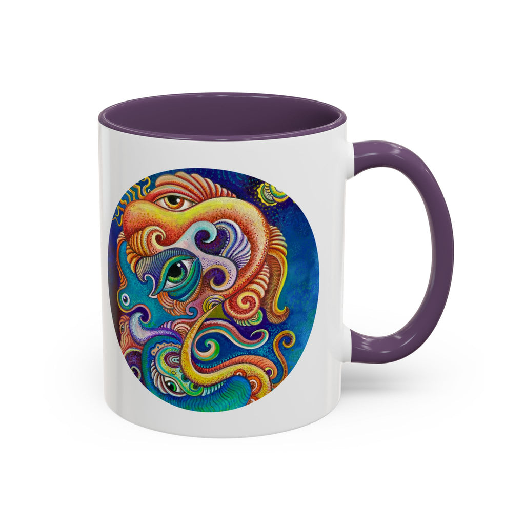 Colorful Abstract Fish Circle Mug | Accent Coffee Mug