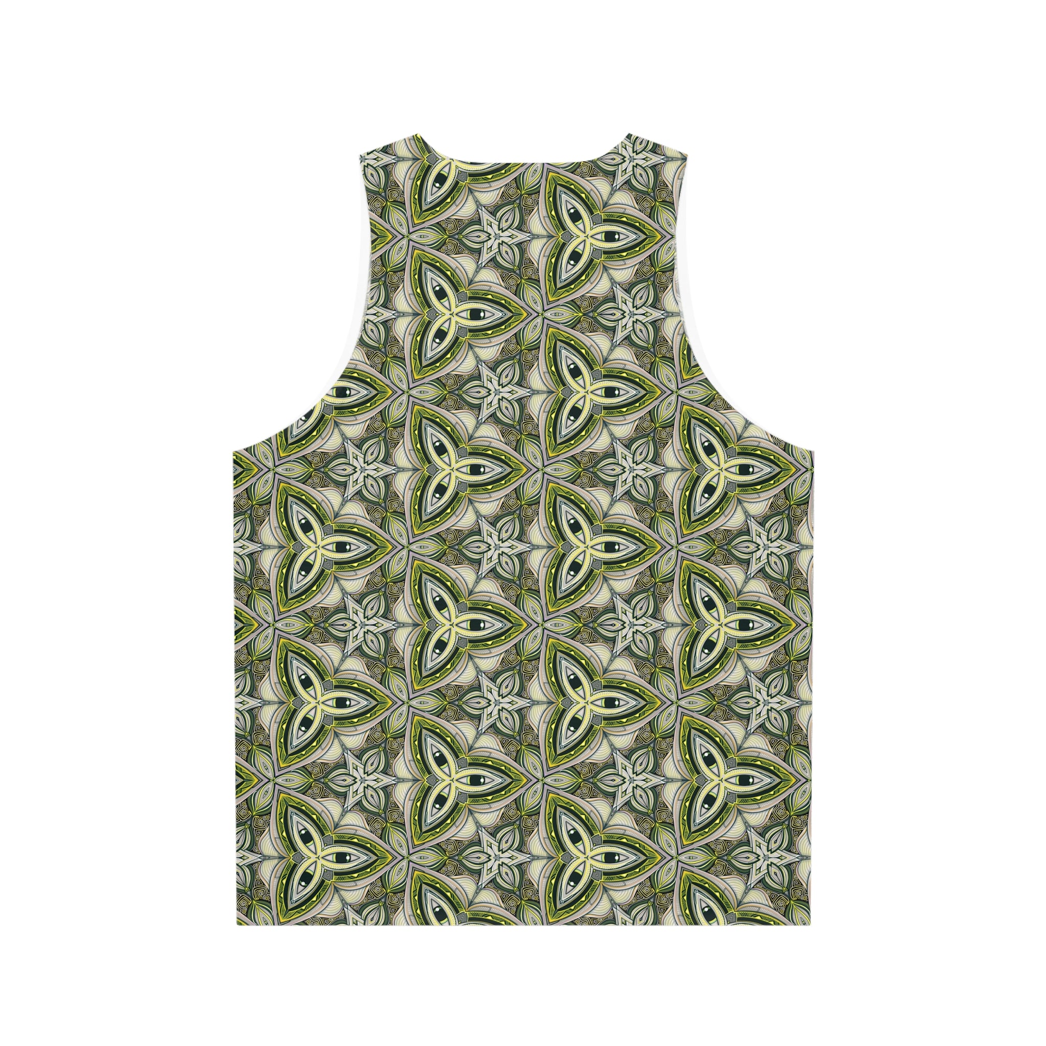 Green Celtic Tile Tank Top — All-Over Printed Geometric Pattern #hf9753