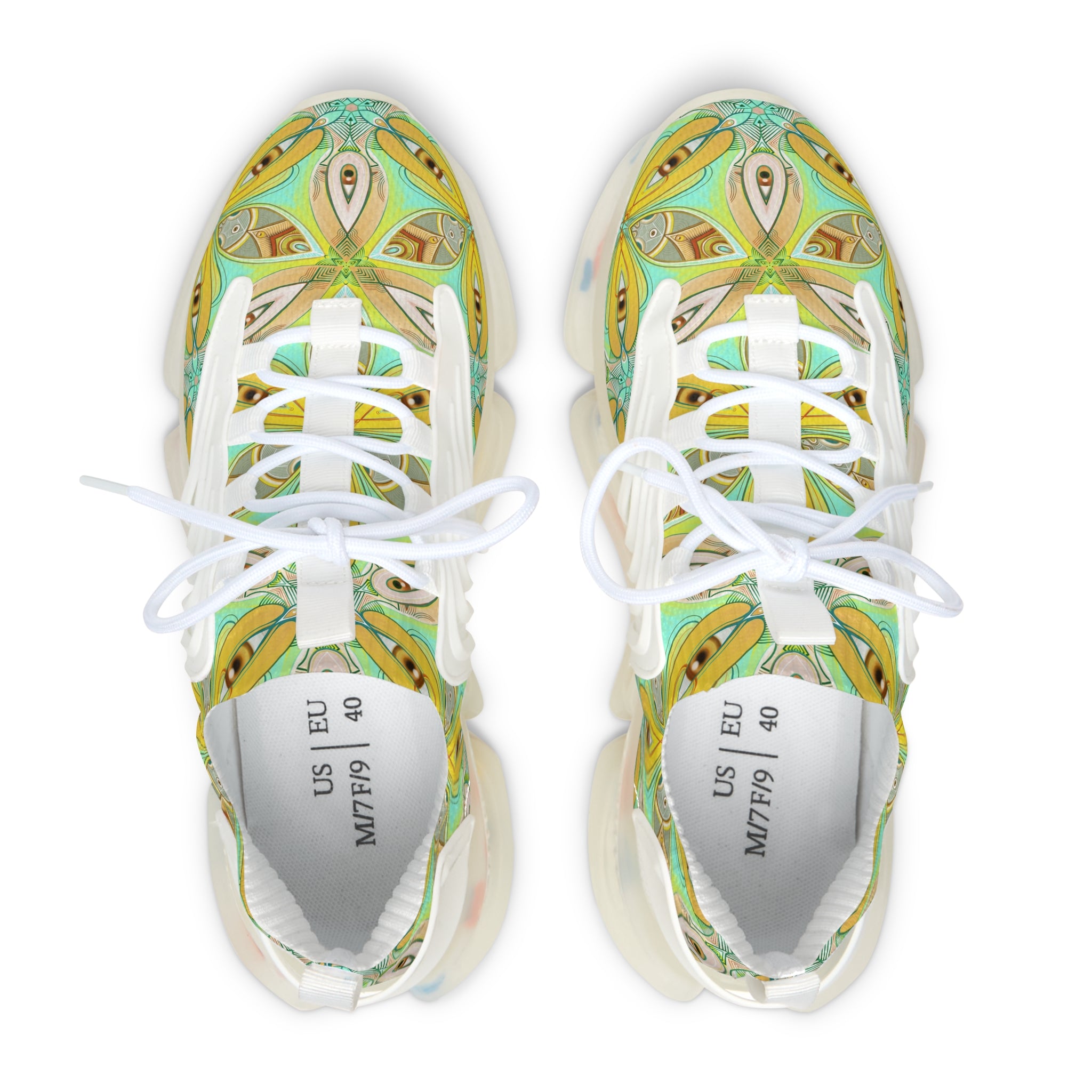 Mesh Sneakers — Floral Kaleidoscope Pattern, Lightweight Breathable Women’s Athletic Shoes #jh7654
