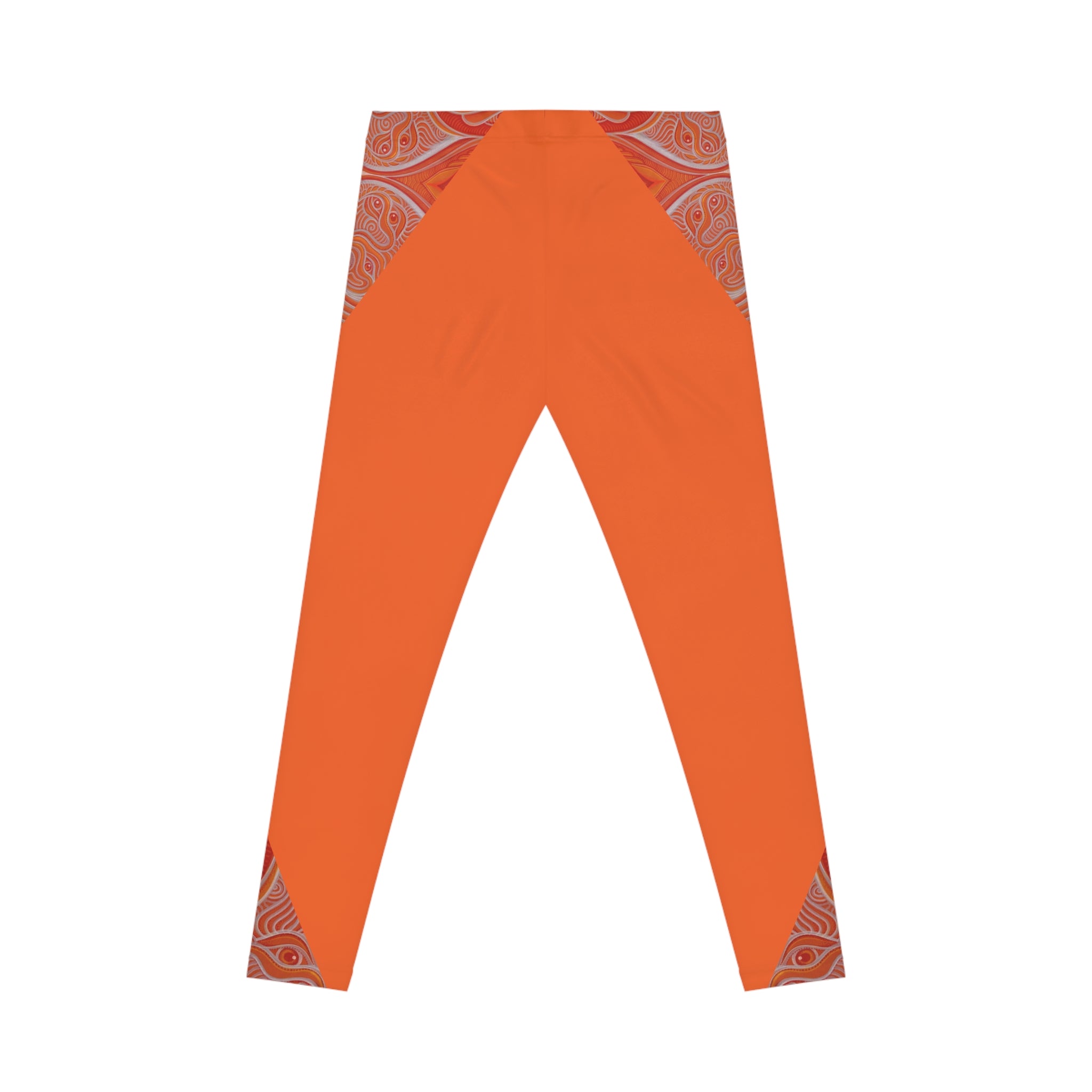 Orange Paisley Accent Leggings — Women’s Casual High-Waist AOP Leggings #k00663