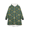 Kaleidoscope Floral Hooded Blanket — Cozy Boho Sherpa Throw #kh88844442