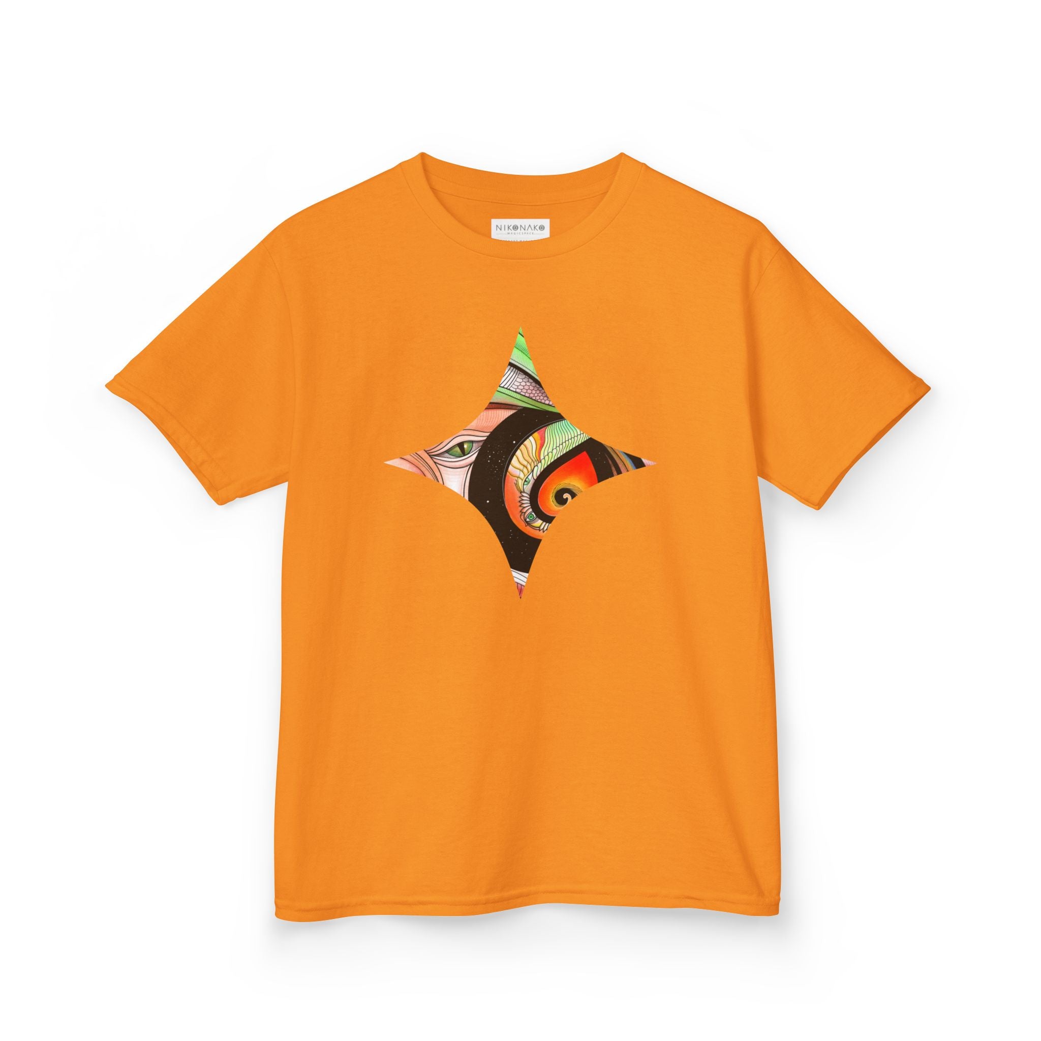 Abstract Eye Pattern Kids Tee | Geometric Star & Triangle Art