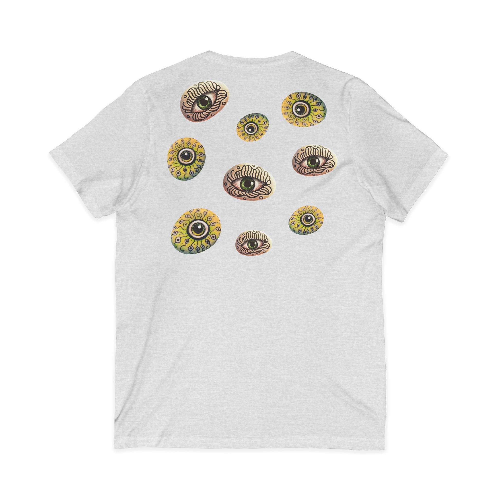 Sunflower Eye Pattern V-Neck Tee #k0833
