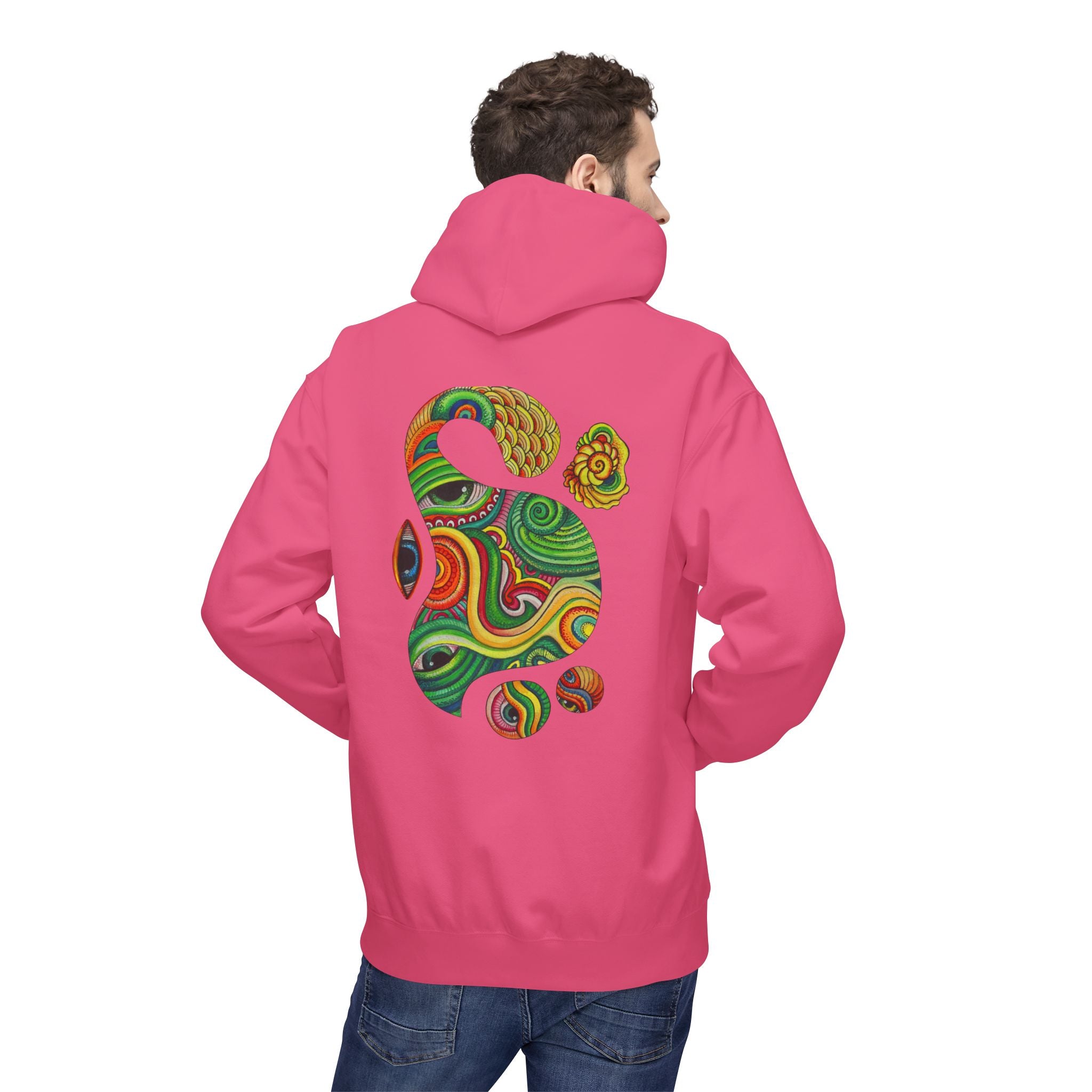 Psychedelic Swirl Hoodie — Colorful Abstract Apple Graphic #j64298