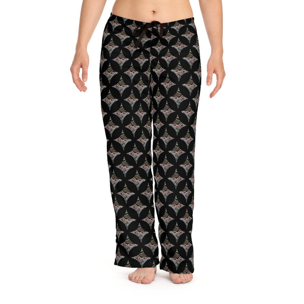 Floral Starburst Women's Pajama Pants — Soft All-Over Print Lounge Pants