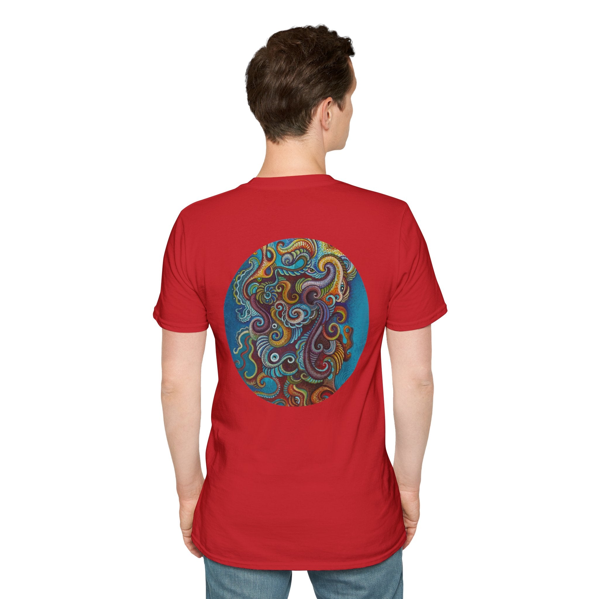 Psychedelic Keyhole T-Shirt — Colorful Swirl Art Tee #tsc8765