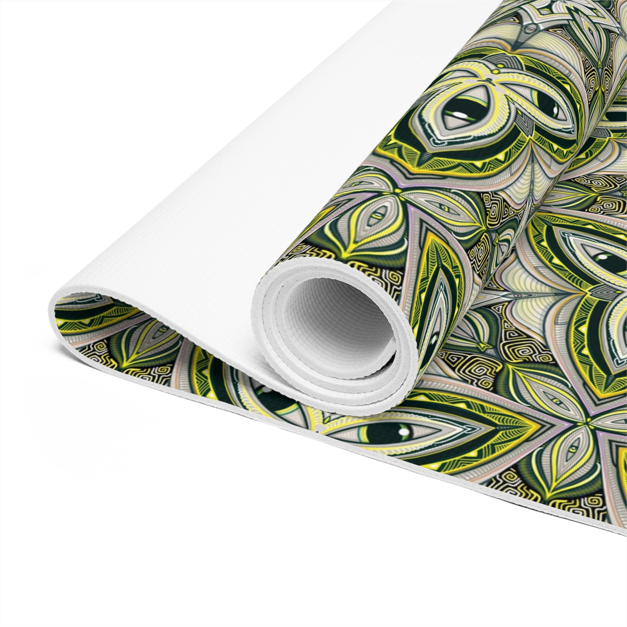 Green Celtic Pattern Yoga Mat — Foam Exercise & Pilates Mat #dgy55223