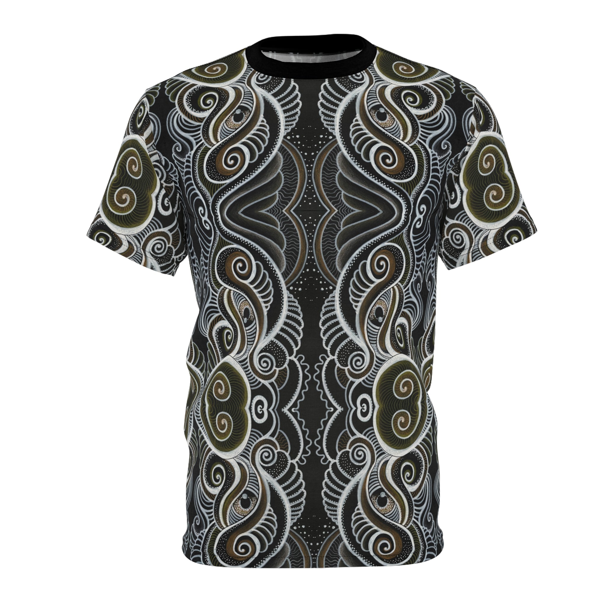 Tribal Spiral All-Over Print Tee — Boho Geometric Pattern #i66321