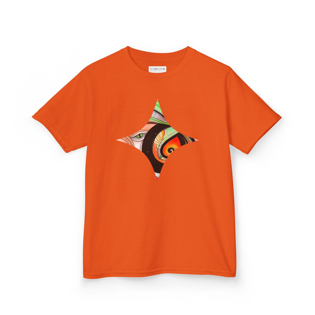 Abstract Eye Pattern Kids Tee | Geometric Star & Triangle Art
