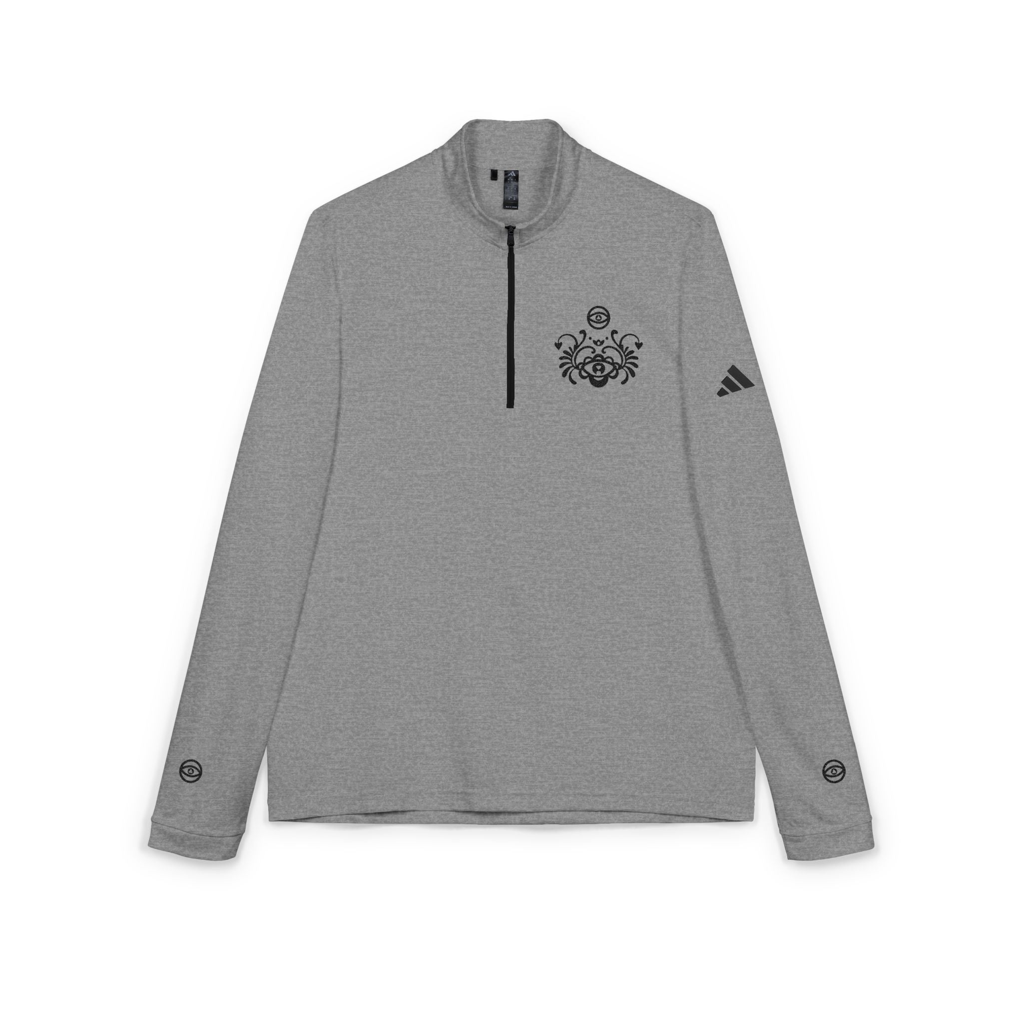 Embroidered Quarter-Zip Pullover — Adidas® Athletic Golf Top #s234513