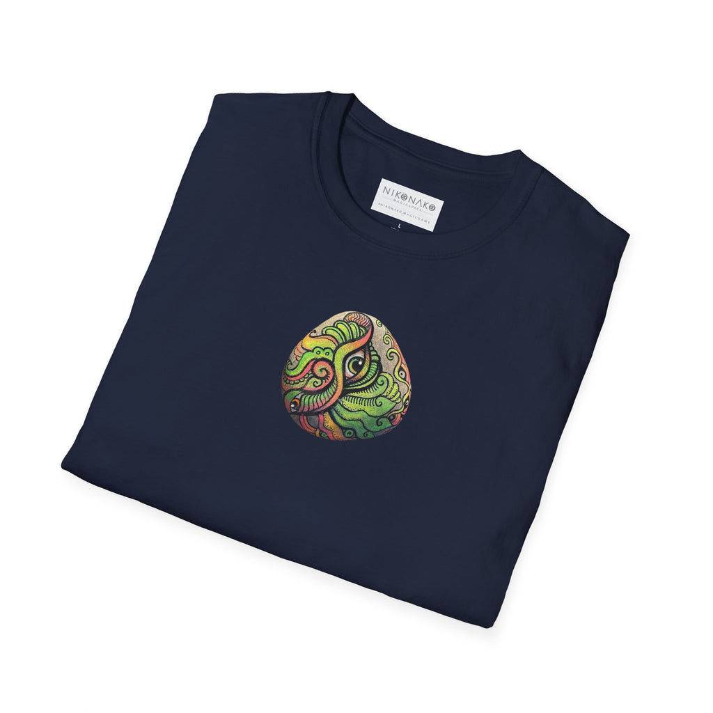 Psychedelic Green Mandala T-Shirt — Abstract Tribal Circle Art Tee #h84210