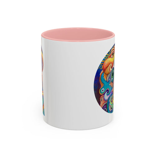 Colorful Abstract Fish Circle Mug | Accent Coffee Mug