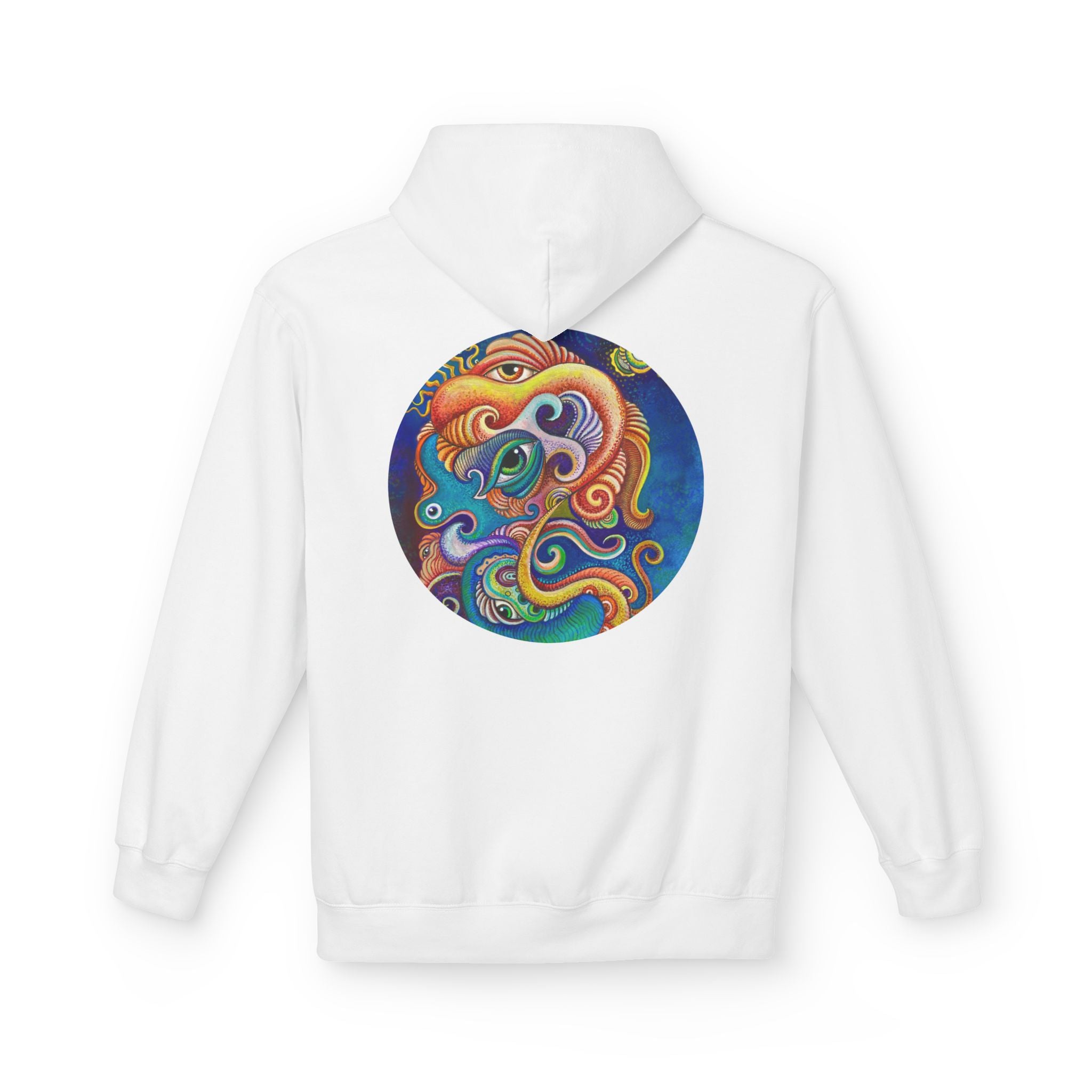 Abstract Psychedelic Face Hoodie | Colorful Surreal Keyhole Art