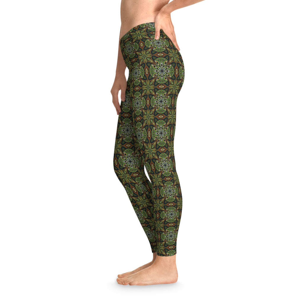 Boho Green Kaleidoscope Leggings – All-Over Print Stretch Yoga Leggings #jfv8759