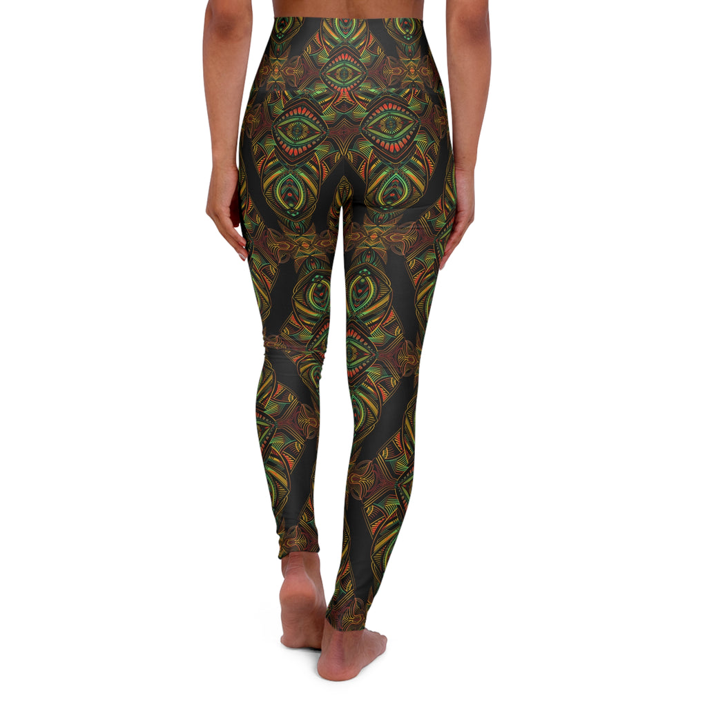 Mystic Eye High-Waisted Yoga Leggings — Boho Spiritual Print for Studio & Everyday #yl43