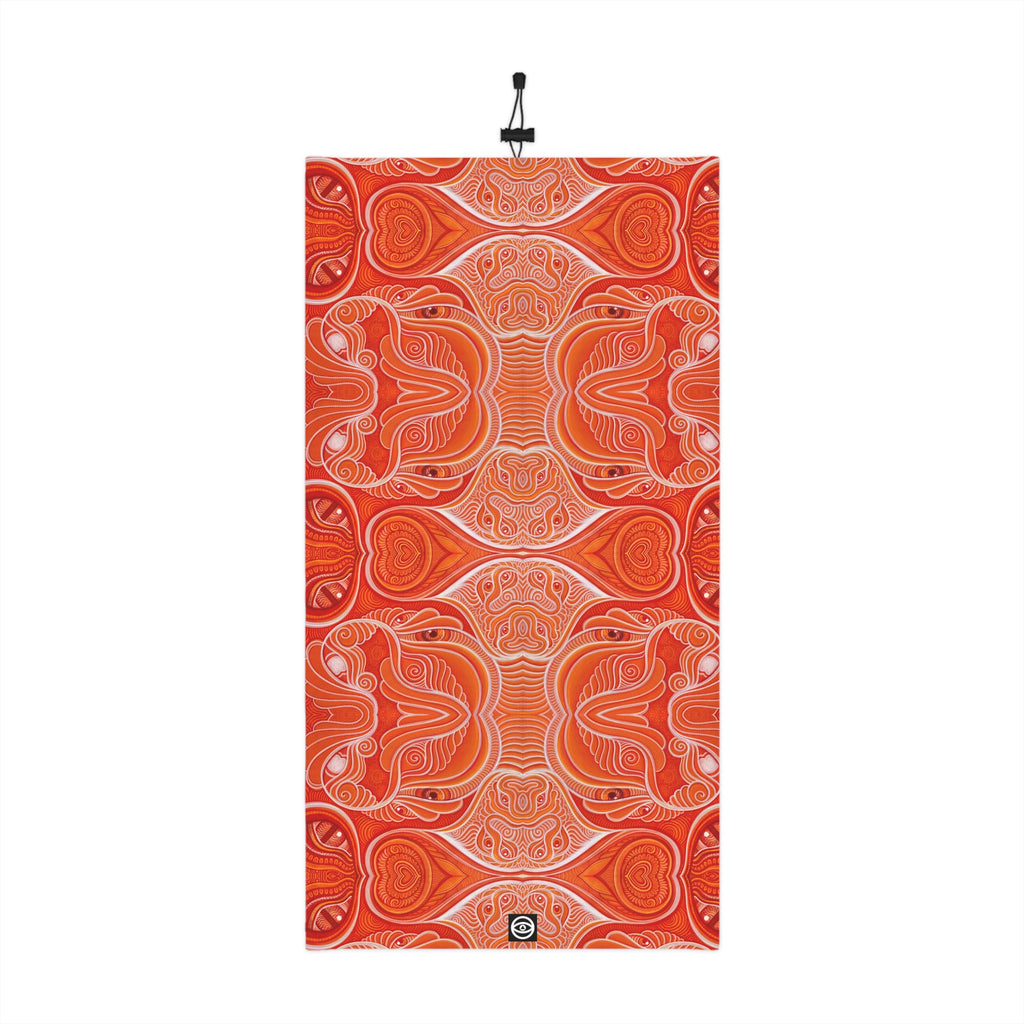 Winter Neck Gaiter — Orange Retro Wave Thermal Face Mask with Drawstring #hn984319