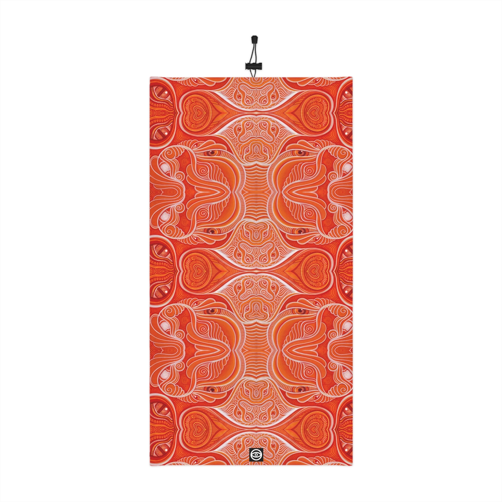 Winter Neck Gaiter — Orange Retro Wave Thermal Face Mask with Drawstring #hn984319