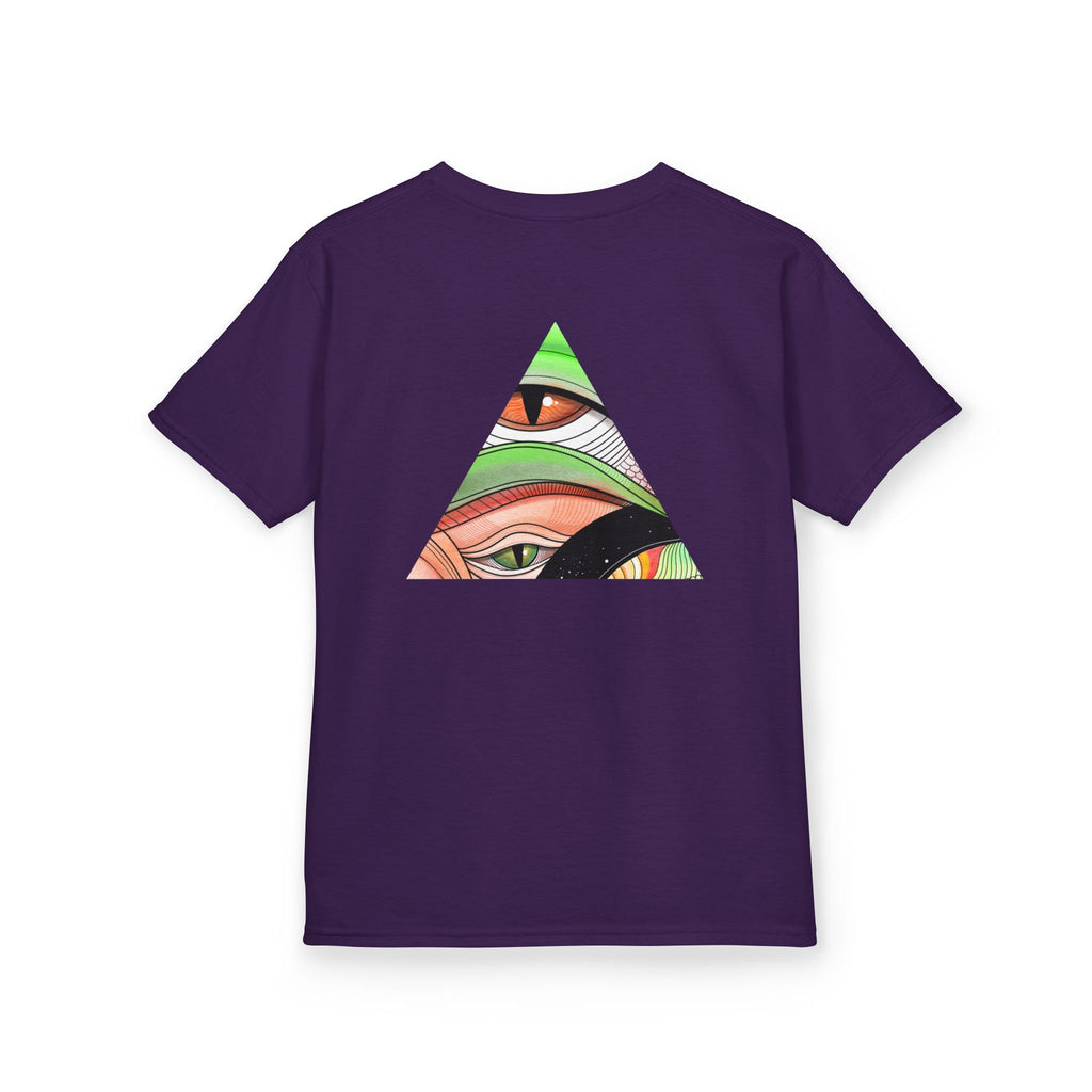 Abstract Eye Pattern Kids Tee | Geometric Star & Triangle Art