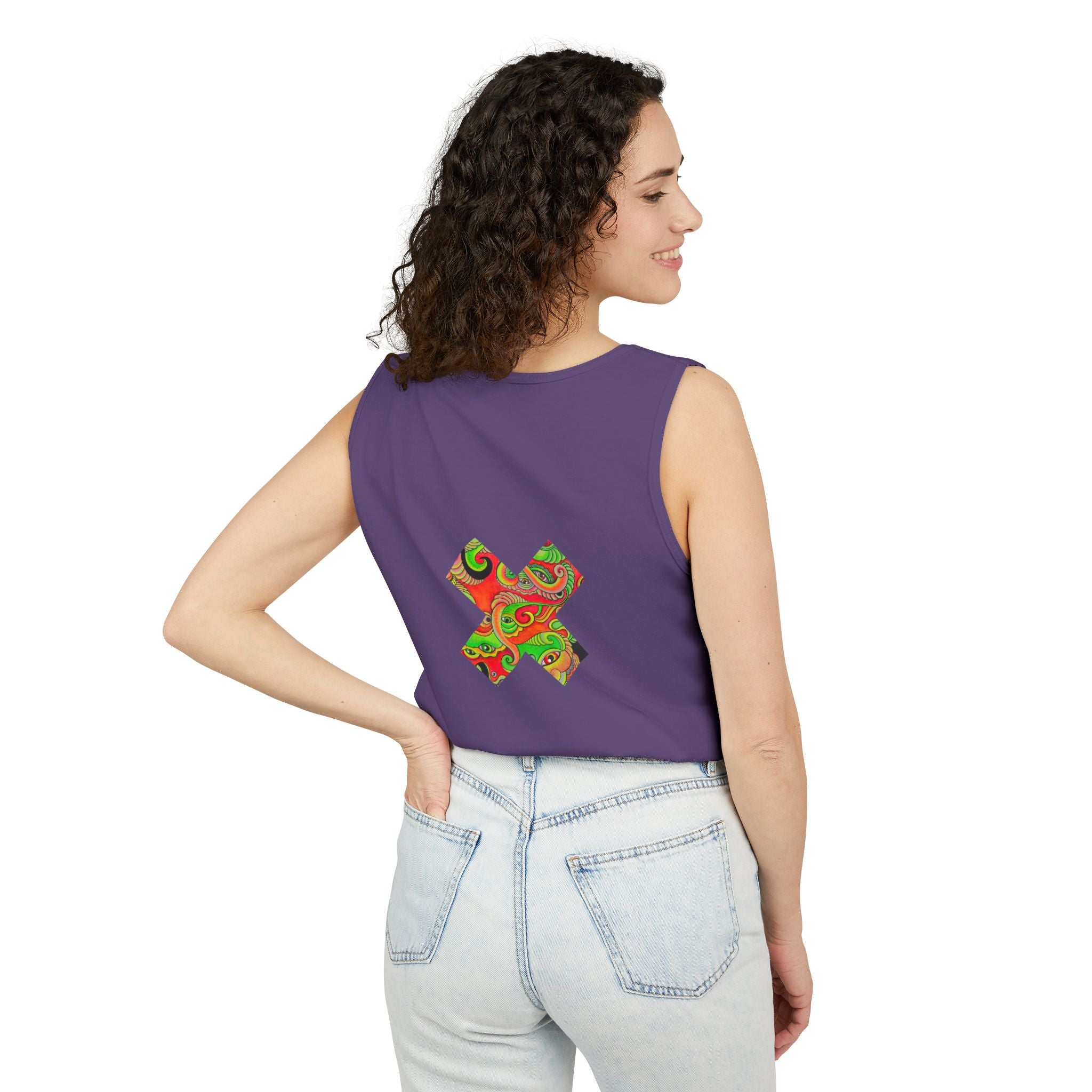 Psychedelic Paisley Cross Tank #t434567