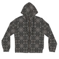 Patterned Women’s Zip Hoodie — Black Geometric All-Over Print #s2345522