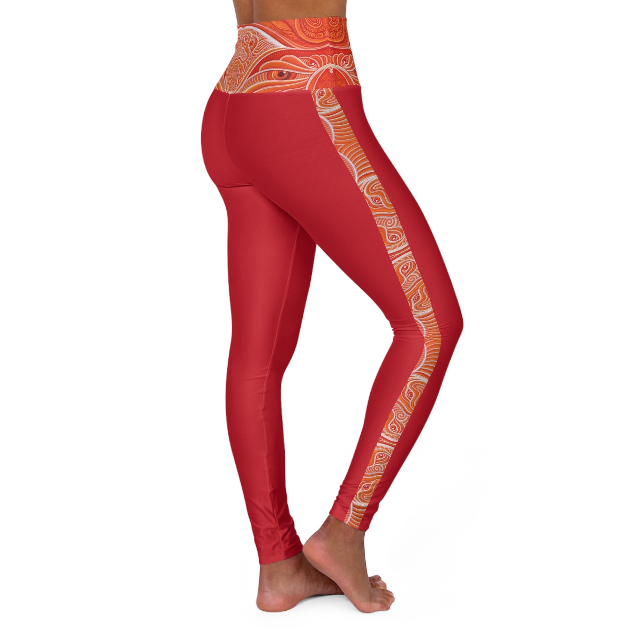 High-Waisted Yoga Leggings — Minimal White AOP Activewear #h0845788