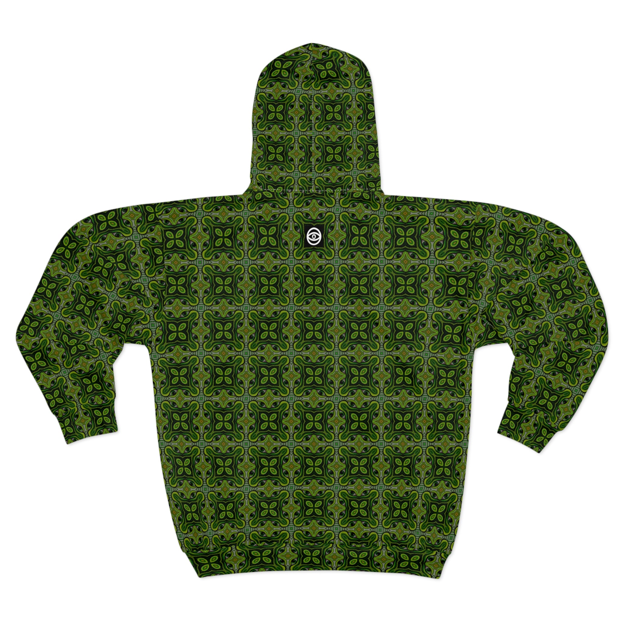 Green Celtic Tile Zip Hoodie - All-Over Print Pattern #h986467