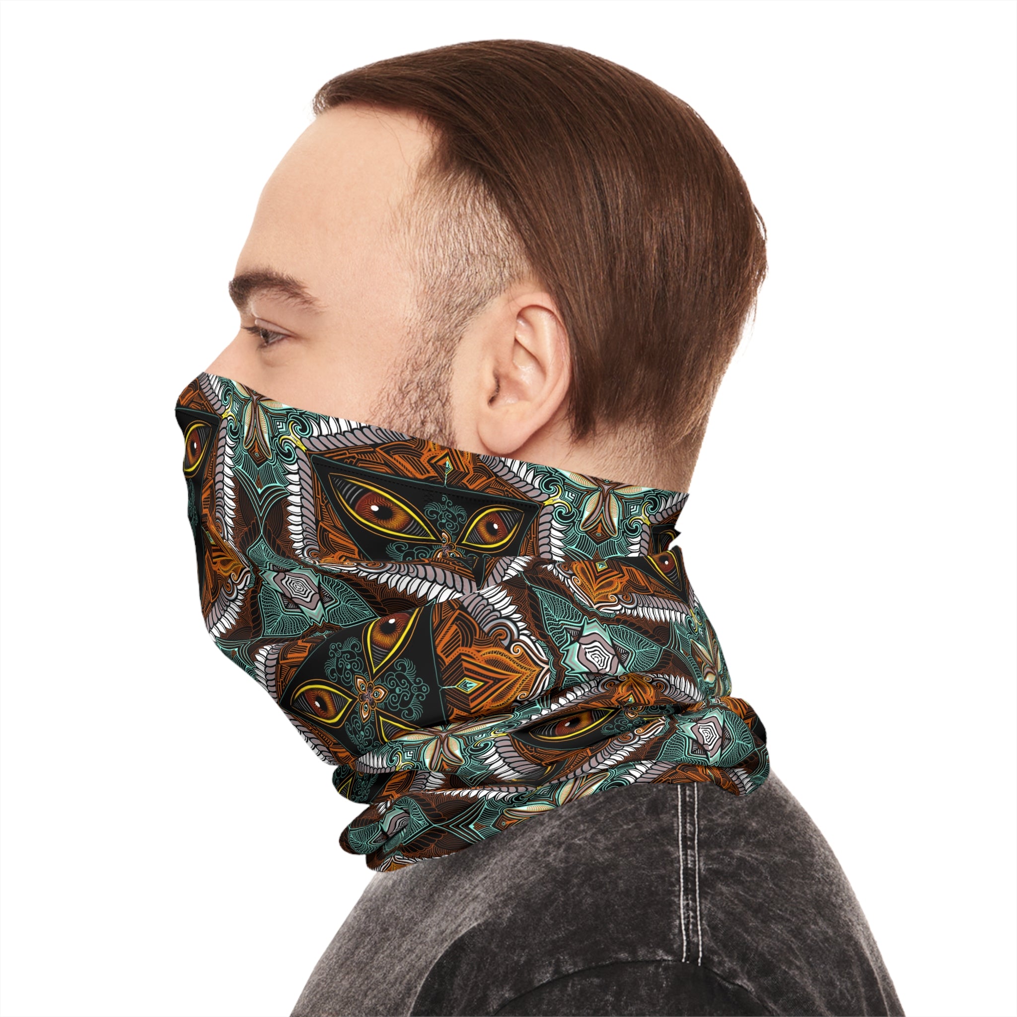 Fox Kaleidoscope Neck Gaiter — Lightweight Tribal Forest Face Mask #FM5