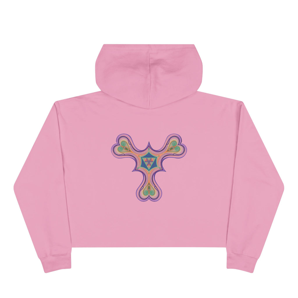 Boho Heart Mandala Crop Hoodie — Psychedelic Floral Tribal Graphic  #chpf3