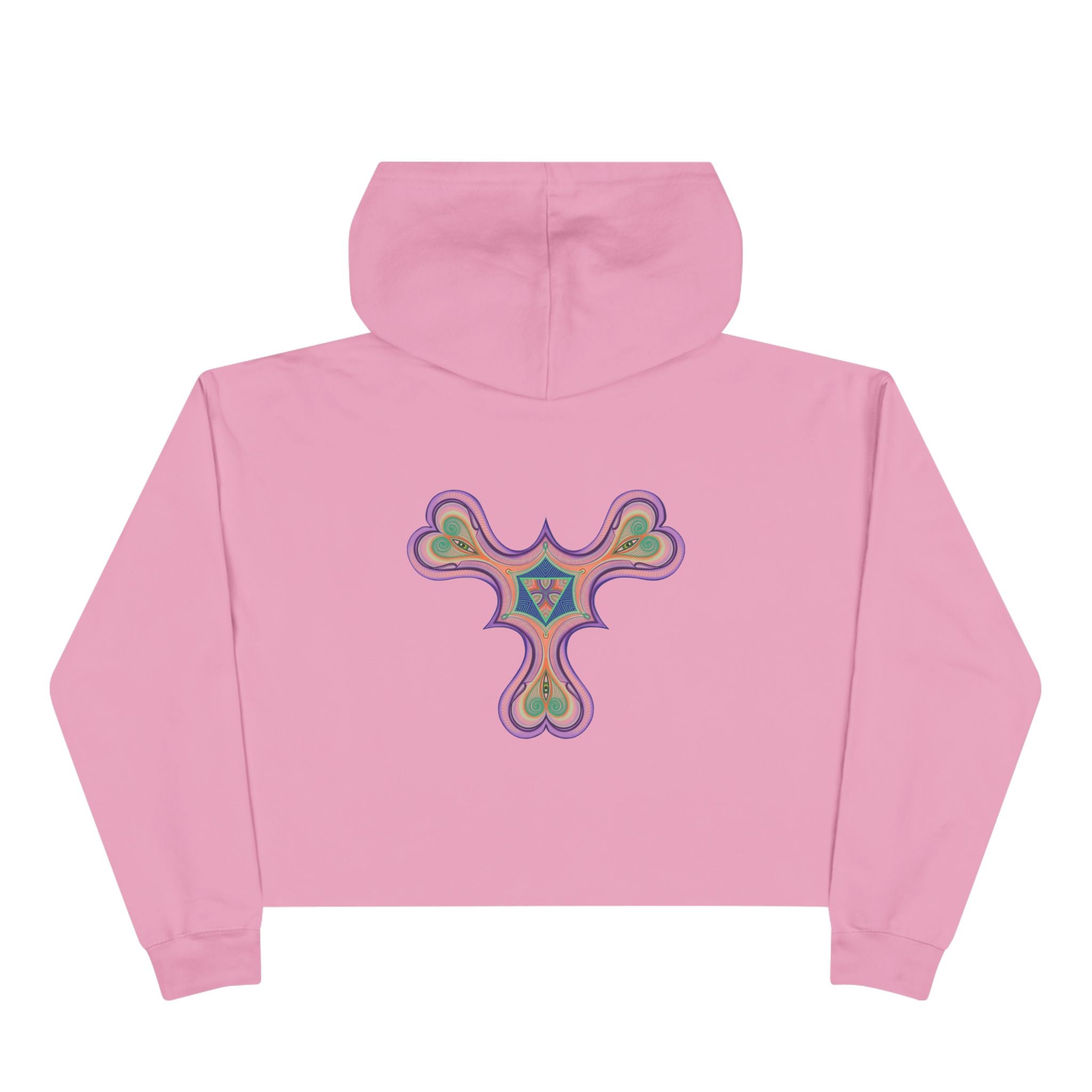 Boho Heart Mandala Crop Hoodie — Psychedelic Floral Tribal Graphic  #chpf3