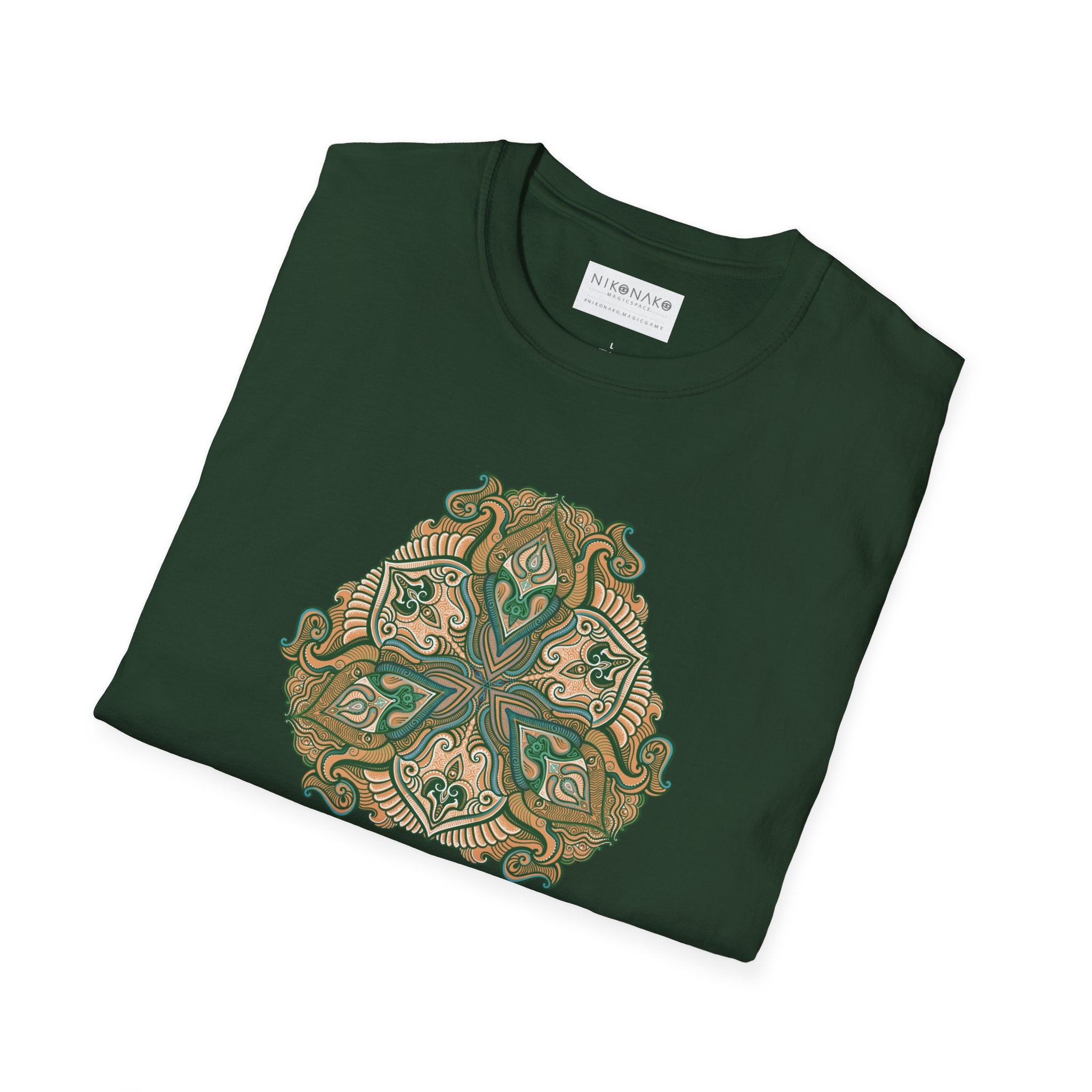 Green Celtic Knot Mandala T-Shirt | Floral Shamrock Pattern