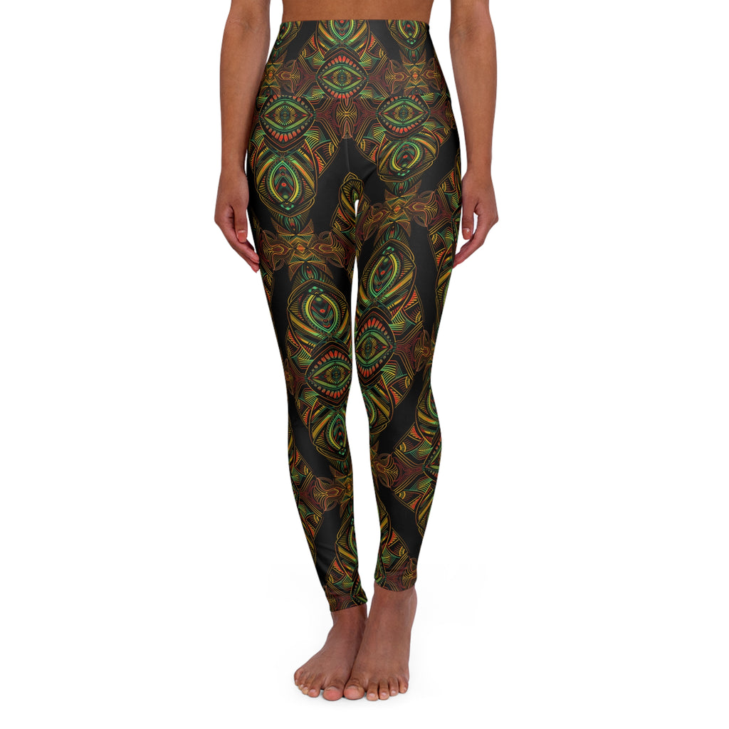 Mystic Eye High-Waisted Yoga Leggings — Boho Spiritual Print for Studio & Everyday #yl43