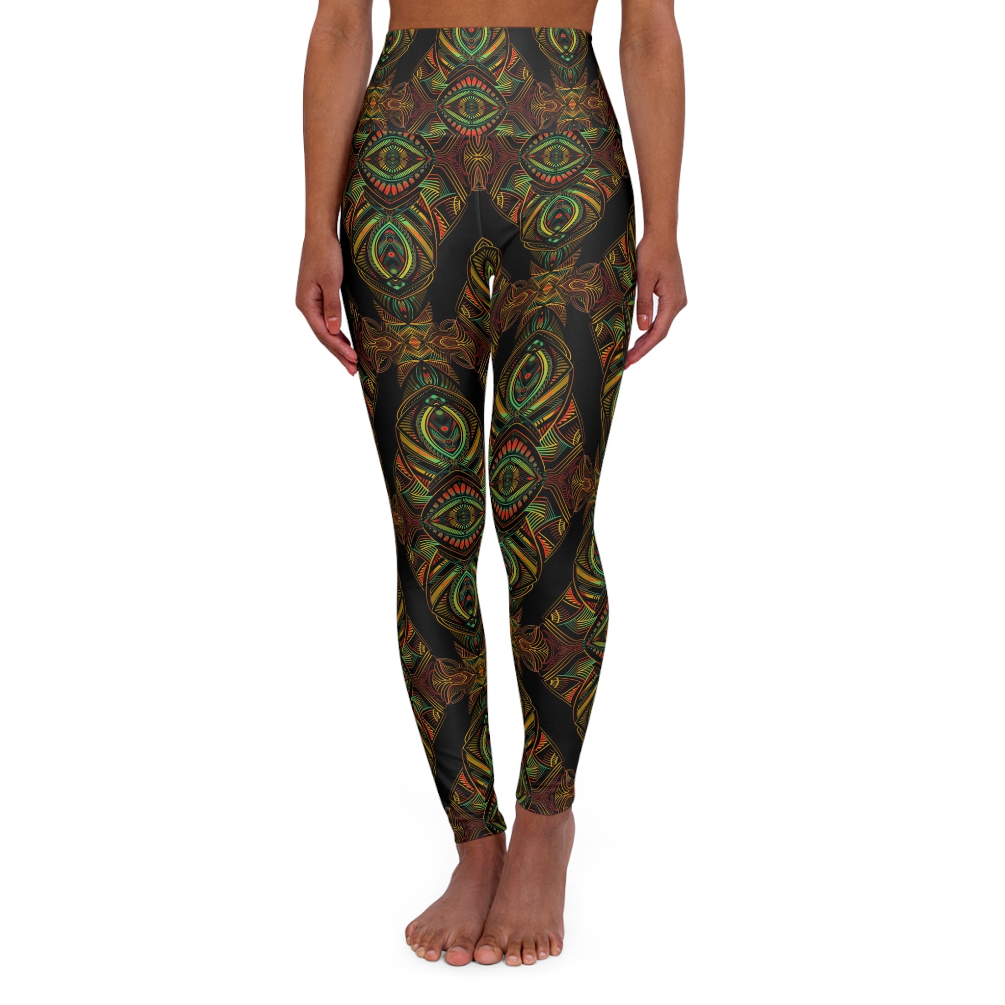 Mystic Eye High-Waisted Yoga Leggings — Boho Spiritual Print for Studio & Everyday #yl43
