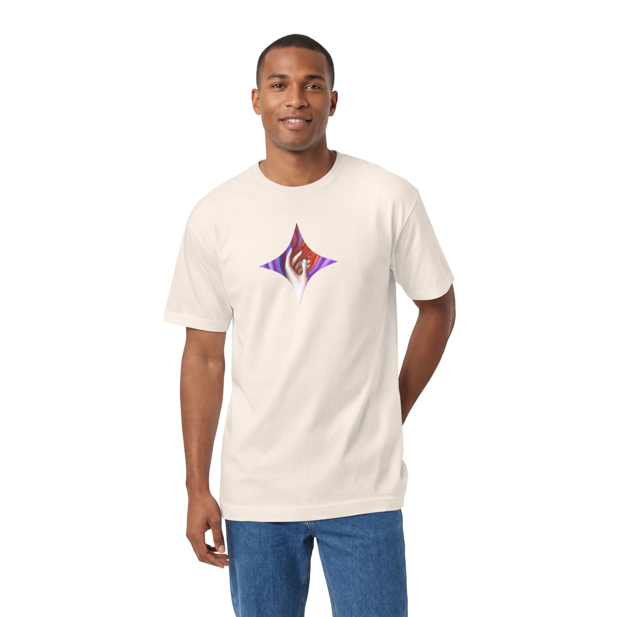 Abstract Starburst Graphic Tee — Colorful Psychedelic Diamond Design #kg8799