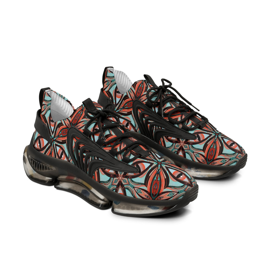 Men's Mesh Sneakers — Retro Geometric Pattern Athletic Shoes #gf75308