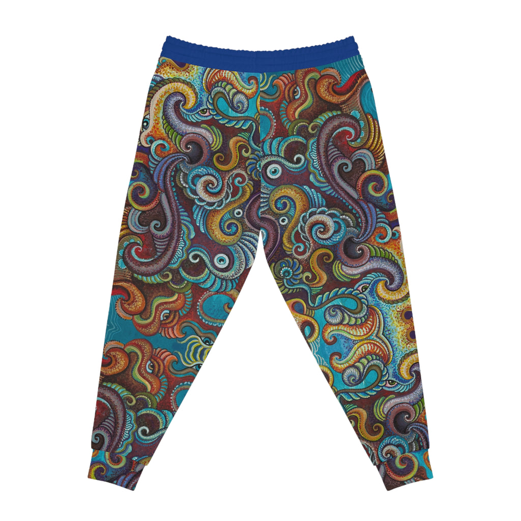 Psychedelic Swirl Athletic Joggers – Colorful Abstract AOP Track Pants #aj343