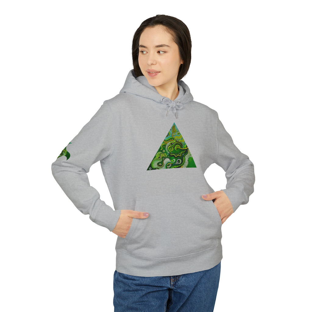 Green Geometric Nature Hoodie — Triangle Diamond Forest Graphic #iyf874322
